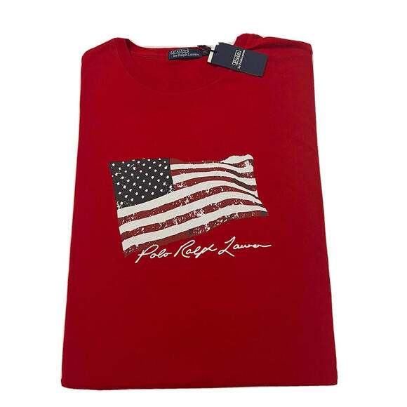 Polo Ralph Lauren Big & Tall RED USA AMERICAN FLAGT-Shirt 3XLT